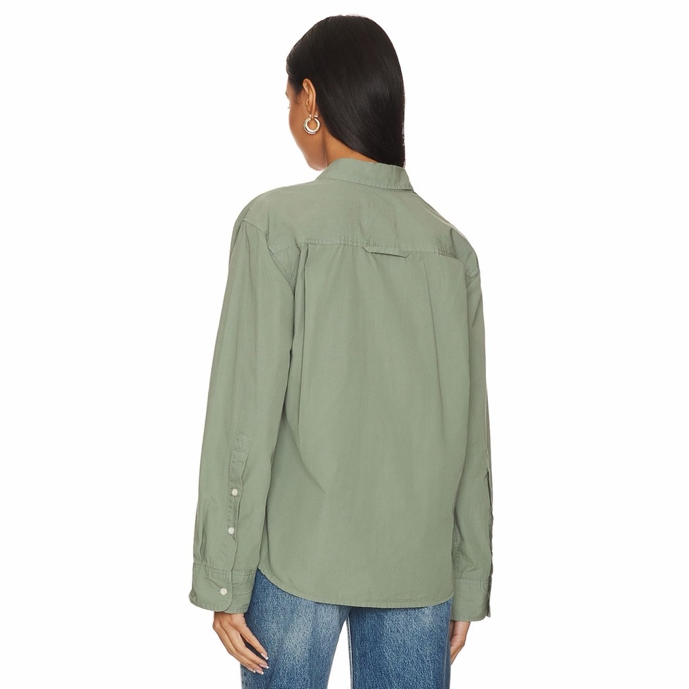 Citizens of Humanity Kayla Shrunken Poplin Button Down Shirt in Nova - Picture 7 of 12